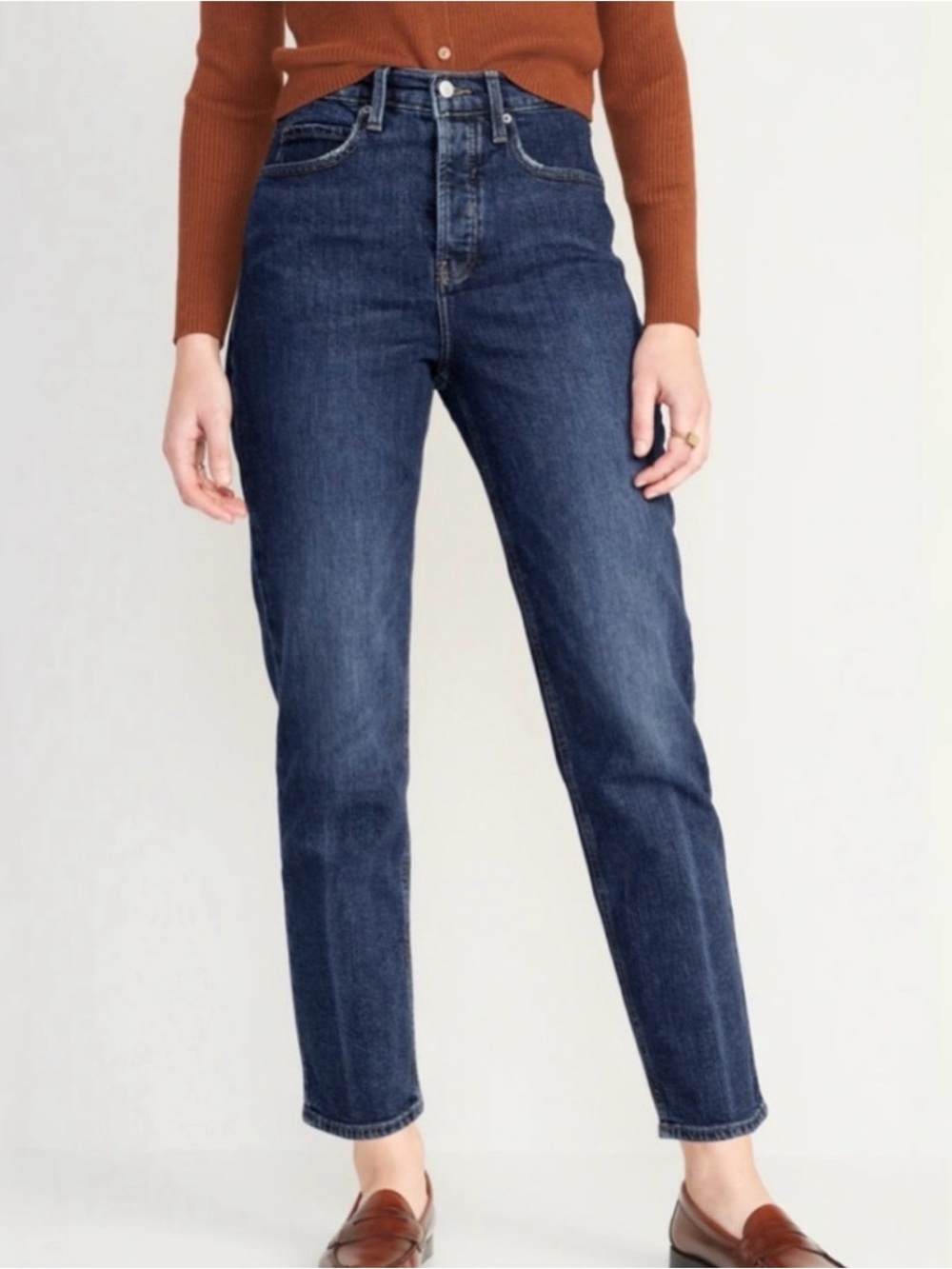 Old Navy Dark Wash High Rise Straight Leg Jeans 4